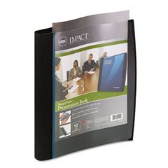 Wilson Jones Smart-View Multi-Ring Presentation Book, 12 Letter-Size Sleeves, Black/Blue GBC21514