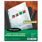 Wilson Jones Super Heavy Weight Sheet Protector, Clear, 25/Box WLJ21402
