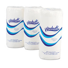 Windsoft Perforated Paper Towel Rolls, 11 x 8 4/5, White, 84/Roll, 30/Carton WNS122085CT