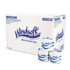 Windsoft Single Roll Bath Tissue, 500 Sheets/Roll, 96 Rolls/Carton WNS2240