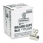 X-ACTO Bulldog Clips, Steel, 5/16" Capacity, 1"w, Nickel-Plated, 36/Box EPI2000