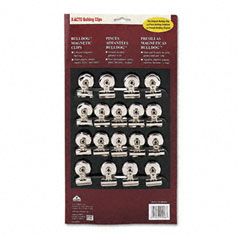 X-ACTO Bulldog Magnetic Clips, Steel, 1-1/4"w, Nickel-Plated, 18/Box EPI2026