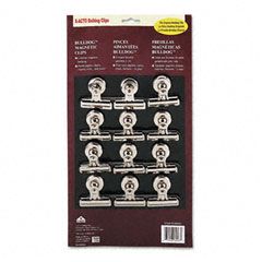 X-ACTO Bulldog Magnetic Clips, Steel, 2-1/4"w, Nickel-Plated, 12/Box EPI2027