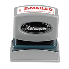 Xstamper ECO-GREEN Title Message Stamp, E-MAILED, Pre-Inked/Re-Inkable, Red XST1650