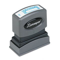 Xstamper ECO-GREEN Title Message Stamp, ENTERED, Pre-Inked/Re-Inkable, Blue XST1205