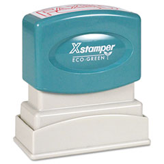 Xstamper ECO-GREEN Title Message Stamp, FAXED, Pre-Inked/Re-Inkable, Red XST1350
