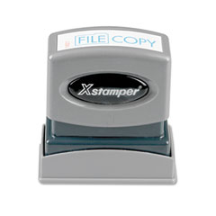 Xstamper ECO-GREEN Title Message Stamp, FILE COPY, Pre-Inked/Re-Inkable, Light Blue XST1821