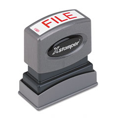 Xstamper ECO-GREEN Title Message Stamp, FILE, Pre-Inked/Re-Inkable, Red XST1051