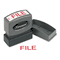 Xstamper ECO-GREEN Title Message Stamp, FILE, Pre-Inked/Re-Inkable, Red XST1051