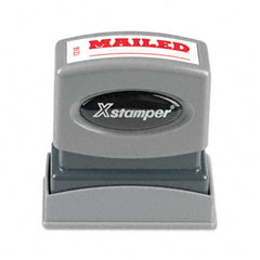 Xstamper ECO-GREEN Title Message Stamp, MAILED, Pre-Inked/Re-Inkable, Red XST1218