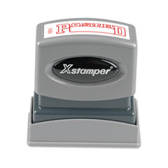 Xstamper ECO-GREEN Title Message Stamp, POSTED, Pre-Inked/Re-Inkable, Red XST1211