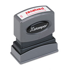 Xstamper ECO-GREEN Title Message Stamp, RECEIVED, Pre-Inked/Re-Inkable, Red XST1223