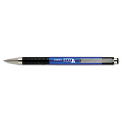 Zebra 301A Retractable Ballpoint, 0.7 mm, Black Ink, Metallic Blue, Dozen ZEB27520