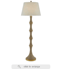 Currey & Company 8000-0039 Bourgeon 1 Light Floor Lamp in Natural/Dark Contemporary Gold Leaf
