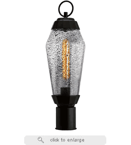 Norwell Lighting 1267-MB-IG Lyrids 1 Light Outdoor Post Lantern in Matte Black with Inclusion Glass