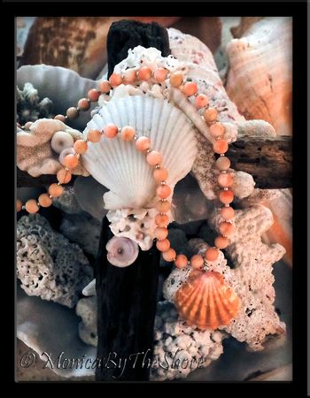 Cherry Blossom Pink Jasper Hawaiian Sunrise Shell Necklace