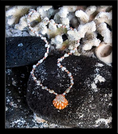 Custom for "Doris" Hawaiian Sunrise Shell Kahelelani Niihau & Momi Shells with Pearls Necklace