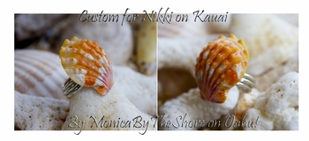 Custom for Nikki Sunrise Shell & Sterling Silver Pendant Sized Sunrise Shell Ring