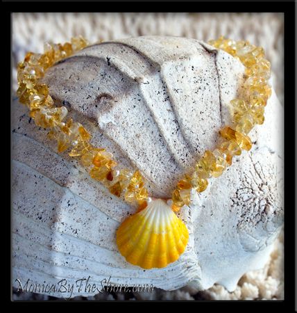 Custom for "Winna" Pure White & Yellow Hawaiian Sunrise Shell & Sun-stone & Pearl Neck