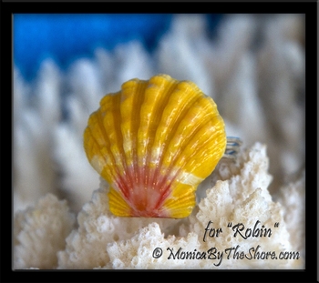 Custom Hawaiian Sunrise Shell Ring on .999 Fine Silver Wrap Band