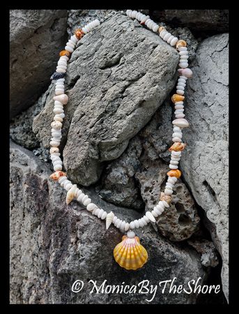 Hawaiian Sunrise Shell Ke Iki Beach Seashell Pile Lei Necklace