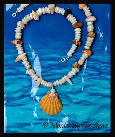 Hawaiian Sunrise Shell Ke Iki Beach Seashell Pile Lei Necklace