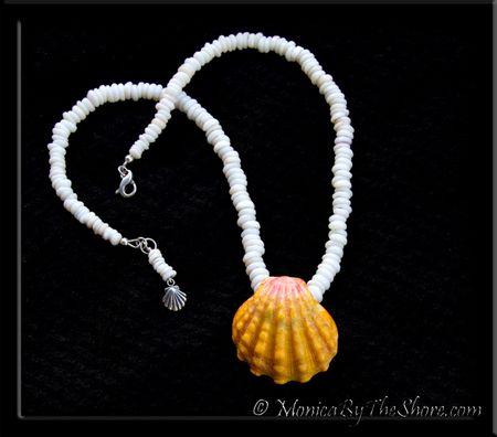 Jumbo Hawaiian Sunrise Shell Classic North Shore Puka Shells Lei Necklace