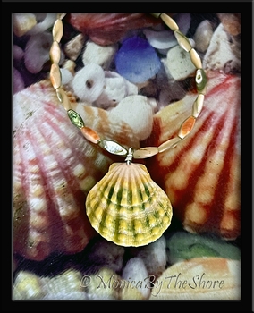 Jumbo Multi Color Hawaiian Sunrise Shell and Polished Abalone Beads Necklace