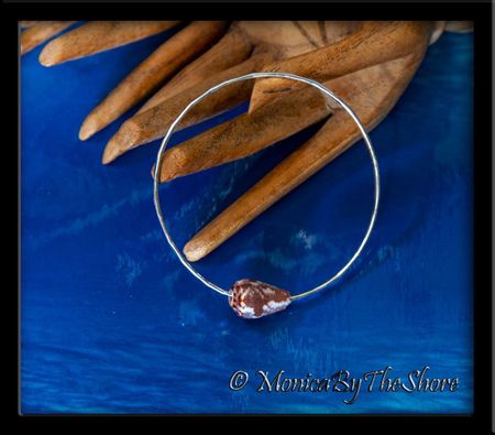 North Shore Leviteni Cone Shell Silver Bangle Bracelet