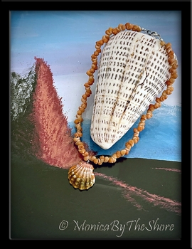 Orange Mongo Chief of War Sunrise Shell Necklace