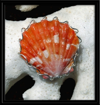 Orange Sunrise Shell Ring