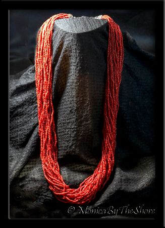 29 Strand Red Coral Lei Necklace