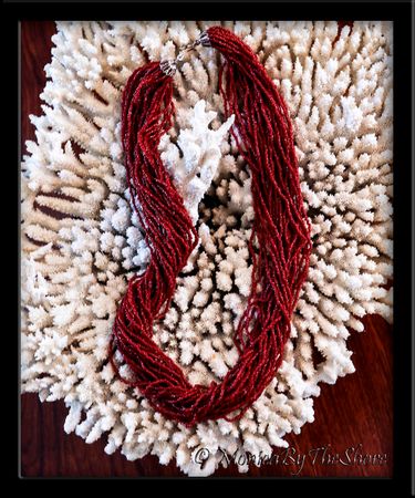29 Strand Red Coral Lei Necklace