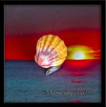 Slant Wrap Classic Hawaiian Sunrise Shell Sterling Silver Ring
