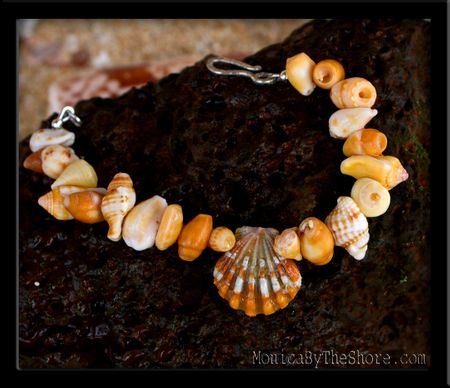 Sunrise Shell Beach Candy Red Sunset Bracelet