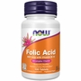 Folic Acid 800 mcg with Vitamin B-12, 100 Tablets, NOW Foods