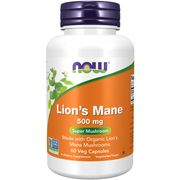 Buy discount Lion's Mane 500 mg, 60 Veg Capsules, NOW Foods at Giftespot.com!