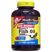 Buy discount No Burp Omega-3 Fish Oil 1000 mg, 180 Softgels, Mason Natural at Giftespot.com!