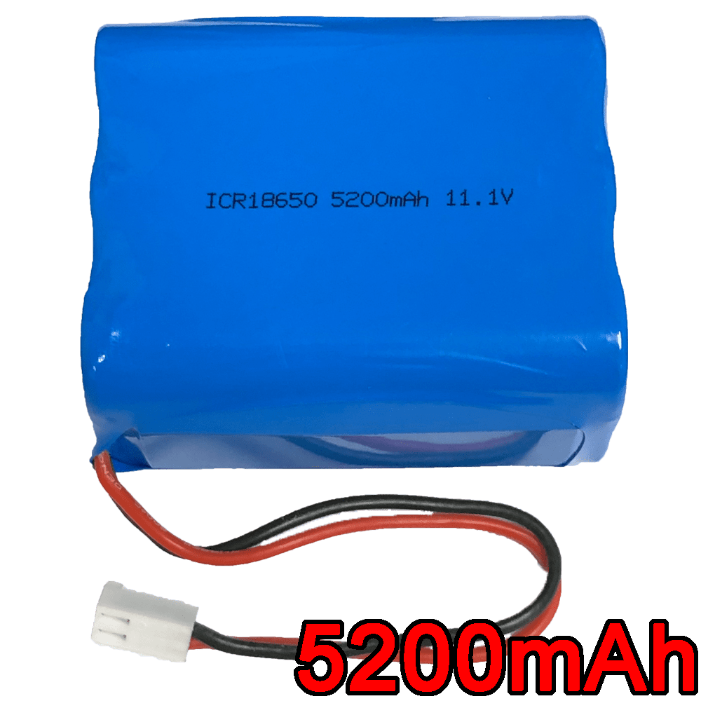 11.1V 5200mAh 57.72Wh Lithium Ion 18650 6 Cell Battery Pack