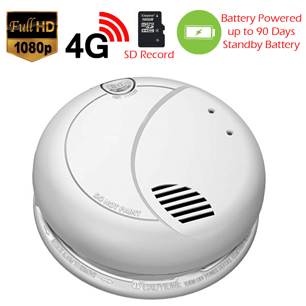 SecureGuard HD Wireless 4G Smoke Detector Spy Camera
