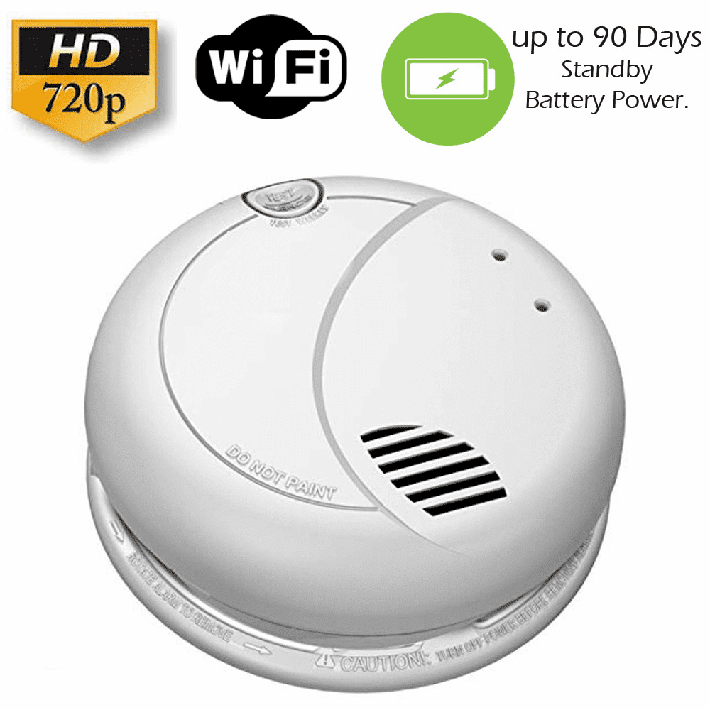 XCAM HD Long Battery Life WiFi Smoke Detector Fire Alarm Spy Camera 