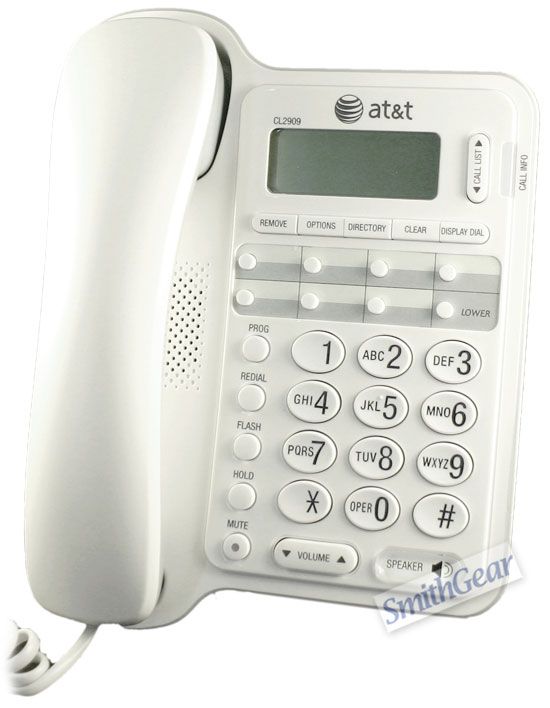 AT&T CL2909 Wall Mountable Corded Phone WHITE