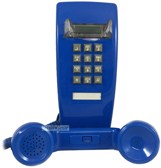 Cortelco 2554 BLUE Wall Phone 80's Old School