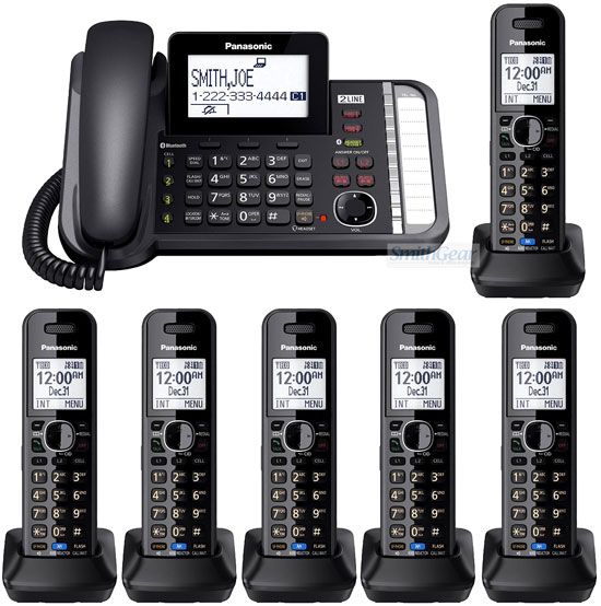 その他 Panasonic NNY24920LE9 PANASONIC KX-TG9582B 2-LINE LINK2CELL - 1 CORDED PHONE + 3