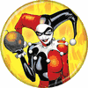 DC Comics Harley Quinn Bomb Yellow Button