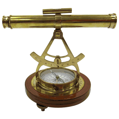 Alidade Polished Brass Compass
