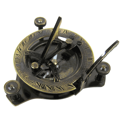 Antique Brass Folding Sun Dial Compass