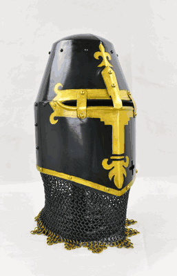 Black 14th Century Great Helm  18 Gauge Steel