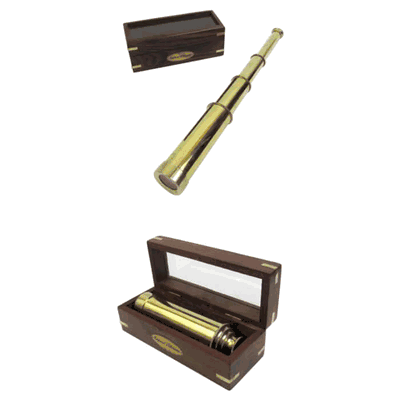 Captains Pullout Telescope, Solid Brass – Polished