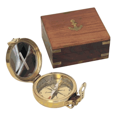 Clinometer Compass, Wood Box